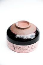 Tenmoku Matcha Bowl - Pink and Black