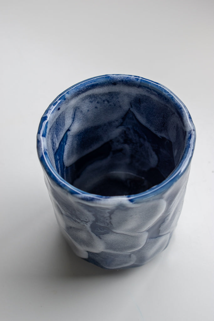 Blue Shino diamond Japanese Tea cup